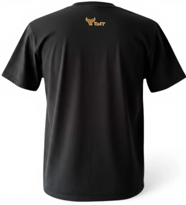 camiseta vaquera hombre, charreria, espalda camiseta vaquera color negro para hombre, alusiva a la charrería vista por la espalda