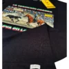 camiseta vaquera hombre,charreria closeup camiseta vaquera para hombre color negro vista de closeup enfocando los detalles de la prenda