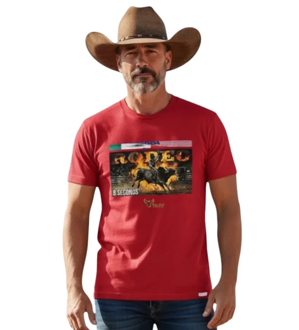 playera 8 sec vaquero Playera vaquera para hombre 8 segundos