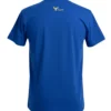 Playera vaquera manga corta En color azul rey vista desde la espalda