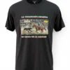 playera vaquera hombre,la tradicion camiseta vaquera para hombre, negra, manga corta, imagen con leyenda la tradición charra se lleva en la sangre