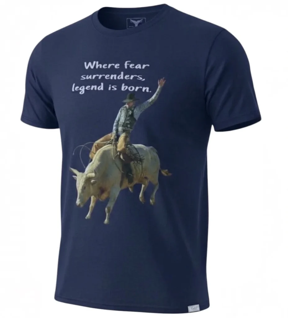 Playera vaquera para hombre manga corta Con estampado de monta de toro