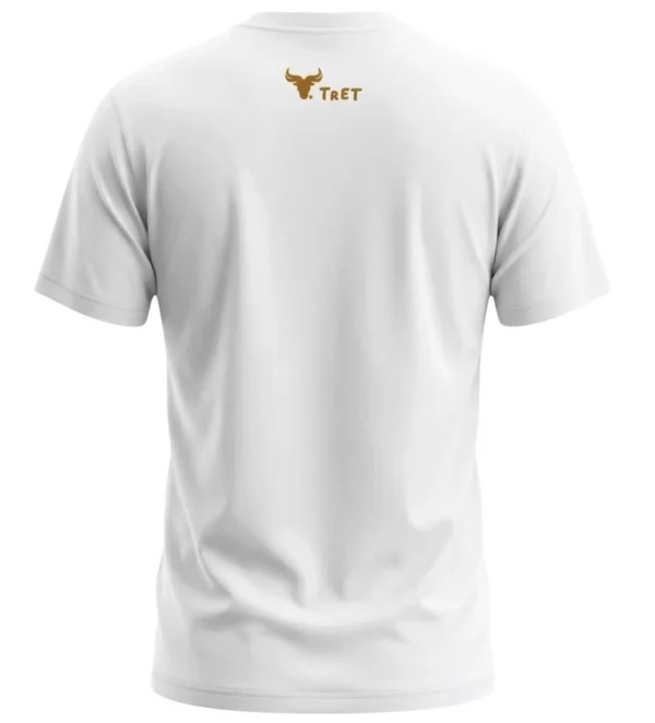 playera wild west trasero Una playera vaquera para hombre manga corta color blanco Visto desde la espalda