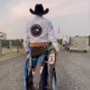 fotografia de un montador profesional de toros vistiendo la camisa Tret modelo Line Texas
