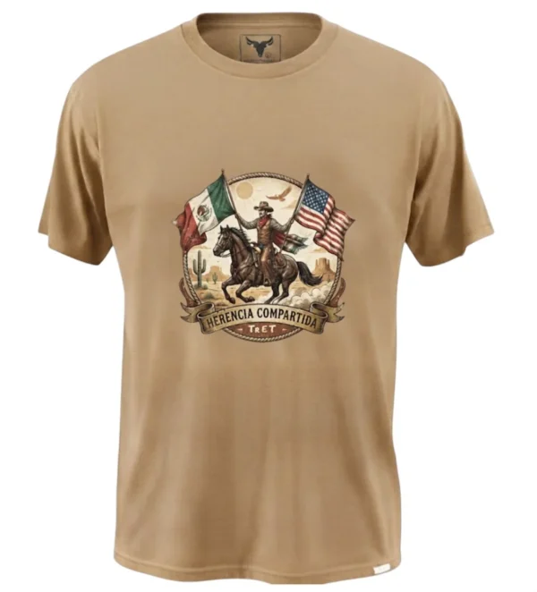 Playera Rodeo americano color kaki manga corta