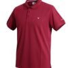 Playera polo vaquera roja, manga corta, logos bordados