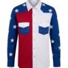 camisa vaquera USA, una camisa con los colores y estrellas de la bandera de estados unidos