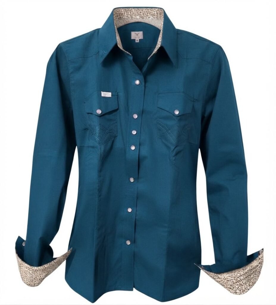 blusa azul petroleo