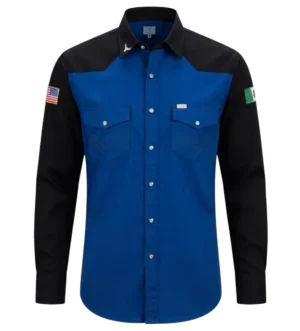 camisa bicolor azul rey camisa western bicolor azul rey con negro