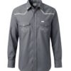 camisa bies boton ojal estoperol camisa vaquera con bies y estoperoles color gris y botones de ojal