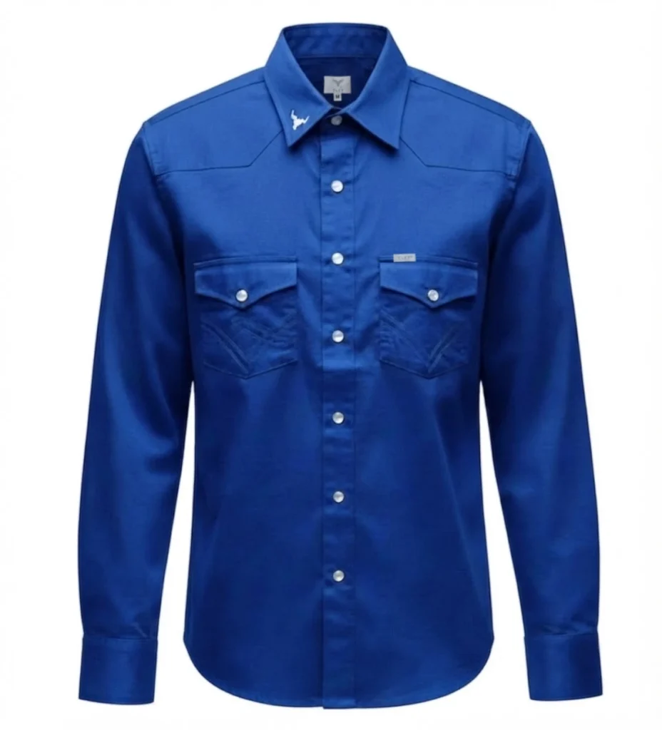 camisa vaquera manga larga color azul rey. Hacemos camisas vaqueras de todos los colores | Tret