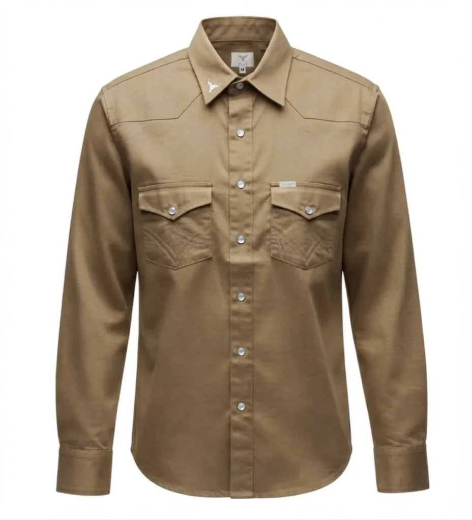 camisa color kaki, camisa vaquera de manga larga. Hacemos camisas vaqueras de todos los colores | Tret