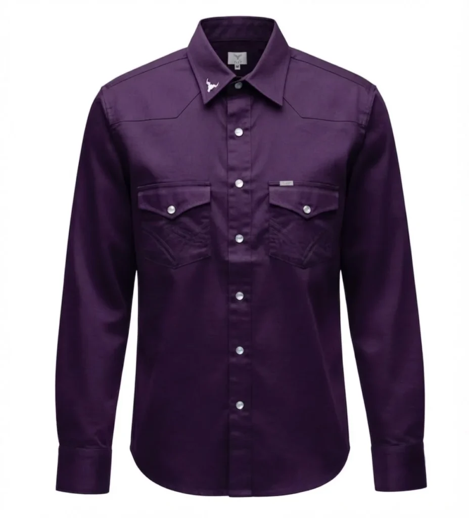 camisa manga larga vaquera color morado