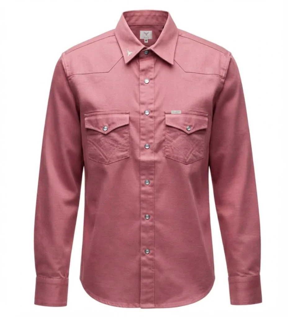 camisa color rosa de palo, manga larga
