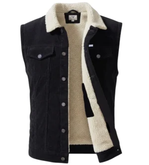 chaleco negro Chaleco western para hombre color negro con forro de borrega