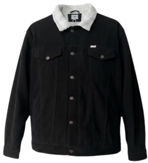 chamarra western con borrega para hombre en color negro con forro sintetico de borrega