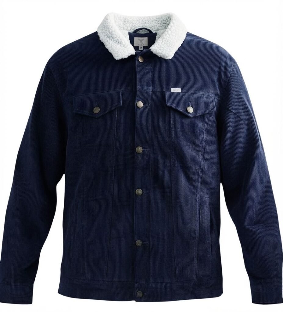 chamarra western hombre en color azul marino para hombre con borrega