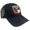 gorra vaquera hombre en color negra con bordado escudo texas