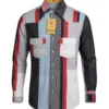 Camisa vaquera basica tipo patchwork colores de la bandera de USA