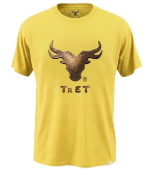 playera de rodeo amarilla logo Tret