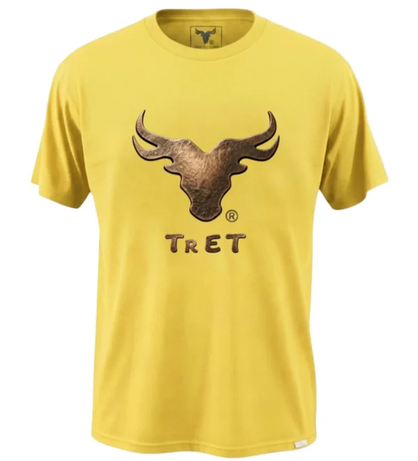 playera de rodeo amarilla logo Tret