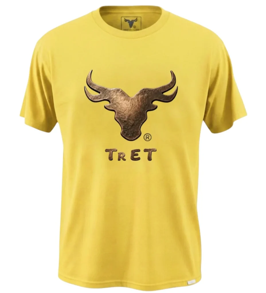 playera de rodeo amarilla logo Tret
