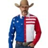 vaquero apuesto vistiendo camisa de USA vaquero apuesto vistiendo camisa de USA