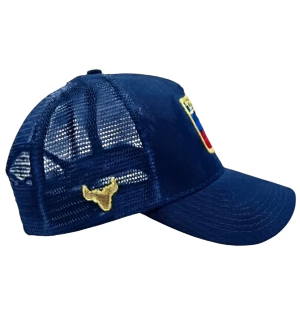 vista lateral gorra azul marino texas