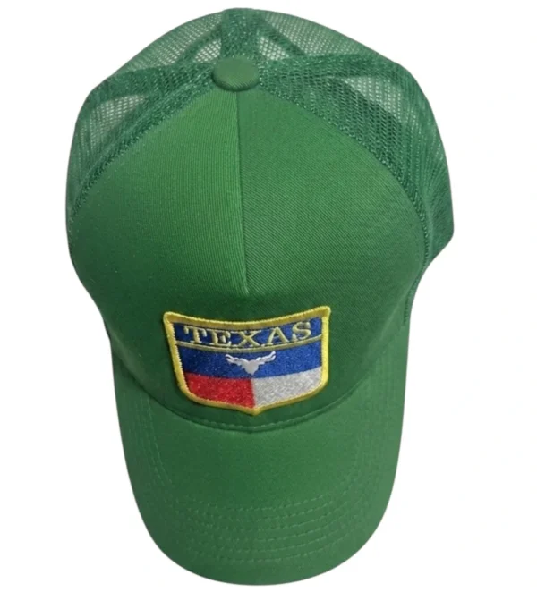 vista superior de gorra texas color verde pasto