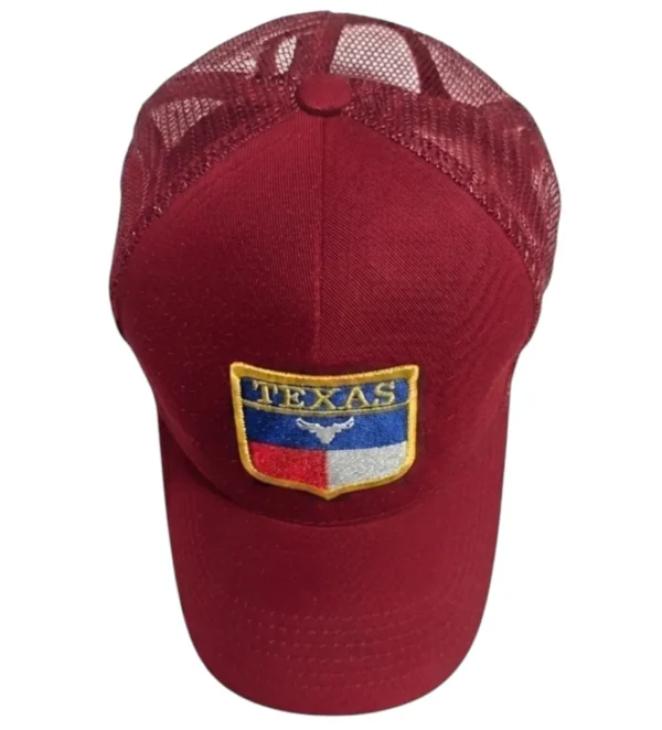 vista superior gorra roja texas