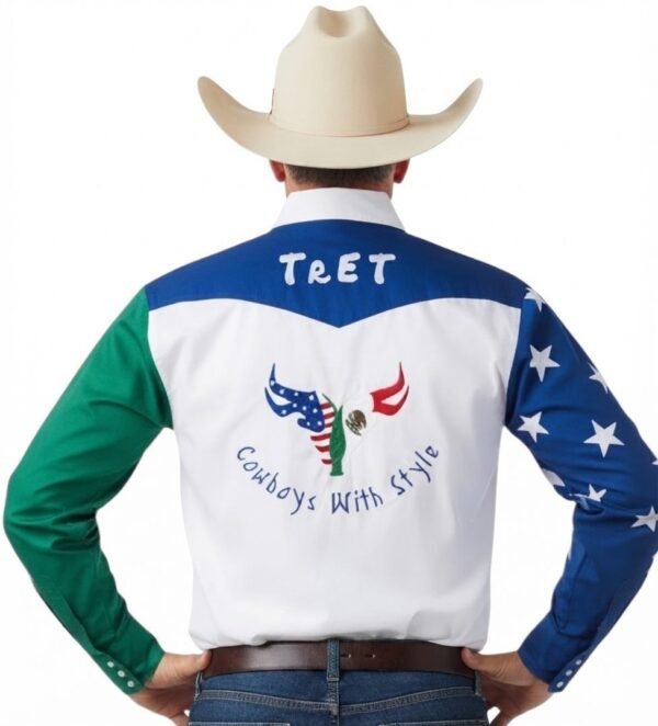 vista trasera de camisa Camisa Mex-USA Rodeo
